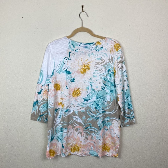 Chico's | Golden Autumn Asymmetrical Tunic Blouse 1 (M/8) - Picture 8 of 8